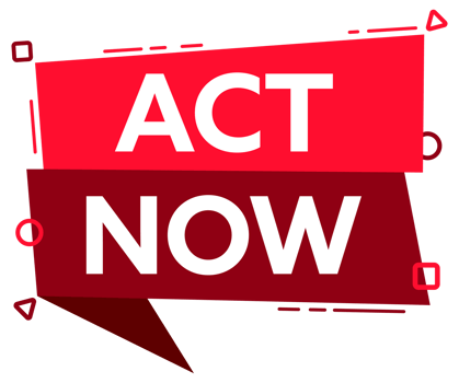 Speech bubble with the word Act Now. Act Now red label. stock illustration png