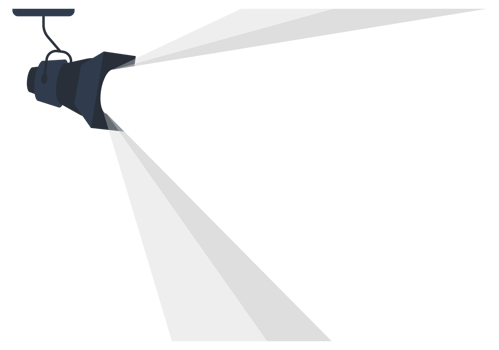 Retro spotlight is glowing on wall. illustration png