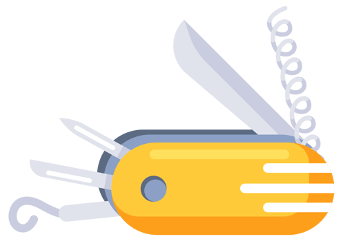 Set of multipurpose pocket knives for camping and hiking. png