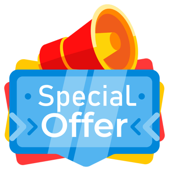 loudspeaker, megaphone with special offer banner, ideal for promotions and sales. illustration png