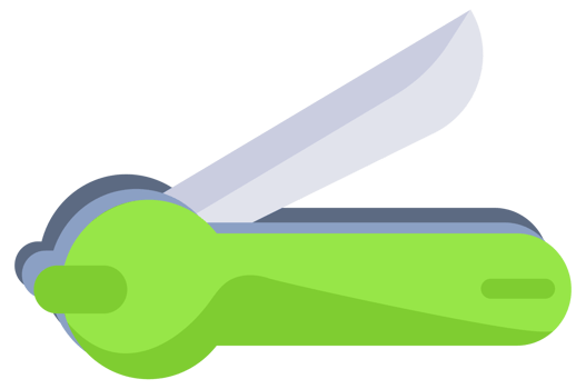 Set of multipurpose pocket knives for camping and hiking. png