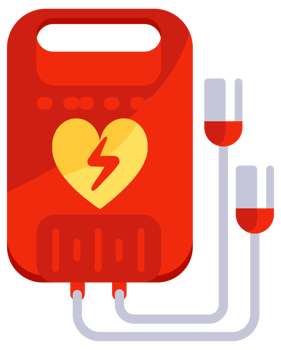 Medical equipment monitoring heart rate and supporting cardiac activity, including defibrillator and electrocardiograph png