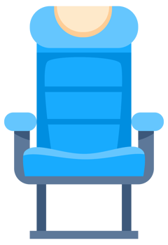 Airplane armchairs. Armchair or stool. Plane transport interior. Aircraft seats png