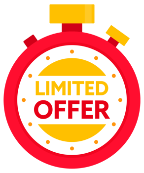 Limited Offer with clock for promotion. Last Offer label. Banner for sale promotion png