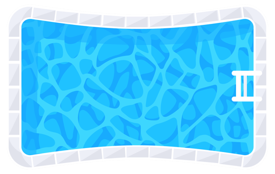 Pool top view. Set swimming pools. Shape blue aqua reflection set png