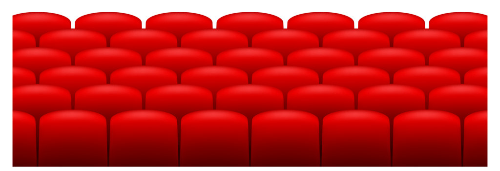 Red movie theater seats for comfortable watching film. Cinema chair. illustration png