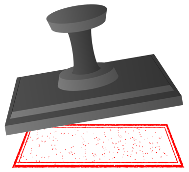 Two Rubber stamp with different colors and one of them is red png