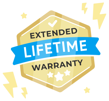 badge showcasing an Extended Lifetime Warranty, perfect for products offering superior quality assurance and long-term customer satisfaction png