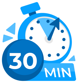 30 minutes timer. Stopwatch icon 30 min. Clock and watch limited cooking time. illustration. png