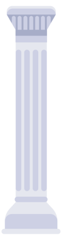 Marble antique columns and pillars of roman and greek architecture. Classic antique colonnade with carved stone png