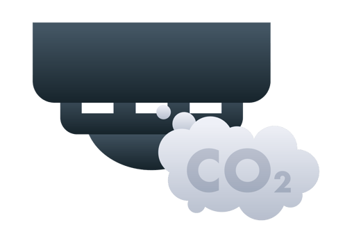 Carbon monoxide detector sensing co2 gas leak png