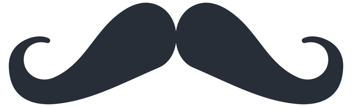 Black icon of moustache. Mustache icon set png