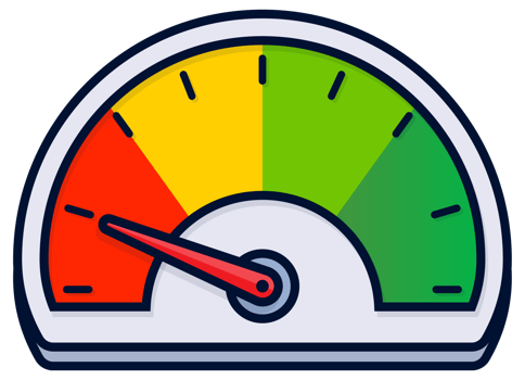 Speedometer set, gauge meter. Speed dial indicator. Scale, level of performance. Score progress. illustration png