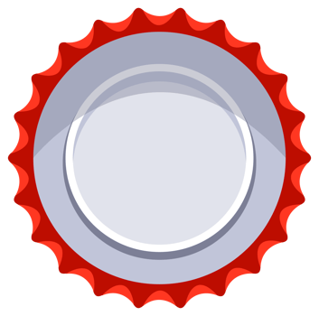 Set of red bottle caps showing different positions, opened and closed, top view and perspective png