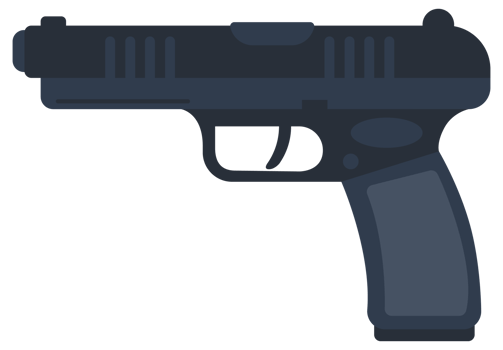 Collection of self defense equipment. Gun and pepper spray. Portable protective tools for personal security. png