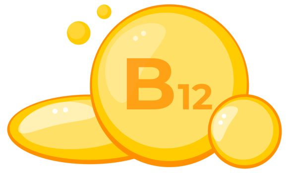 Vitamin B12 supplement capsules depicted in vibrant yellow for energy and metabolic function support png