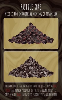 Illustration of Rutile. ORE FOR INDUSTRIAL PRODUCTION OF TITANIUM vector