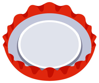Set of red bottle caps showing different positions, opened and closed, top view and perspective png