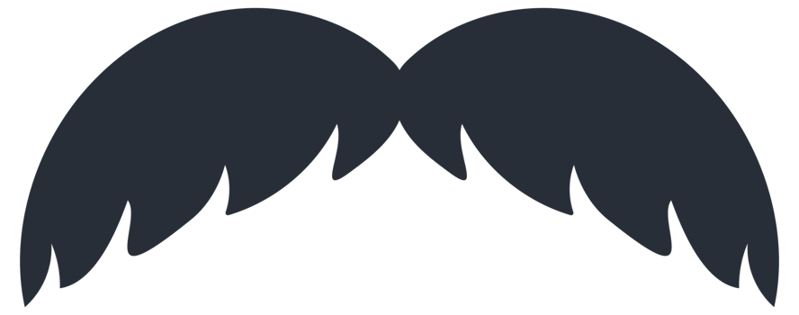 Black icon of moustache. Mustache icon set png