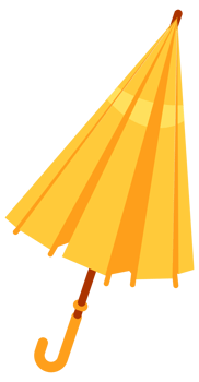 Umbrella, parasols for rain set. Rain protection open sun umbrella. png