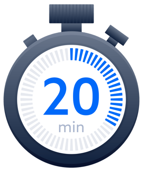 20 min timer and Stopwatch icons. Countdown symbol. Kitchen timer icon. illustration png