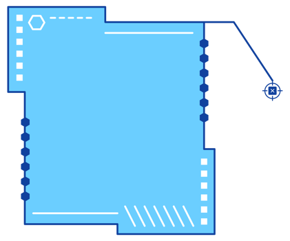Blue futuristic HUD Heads-Up Display interface elements with various geometric shapes. Sci Fi User Interface for Gaming UX UI. illustration png