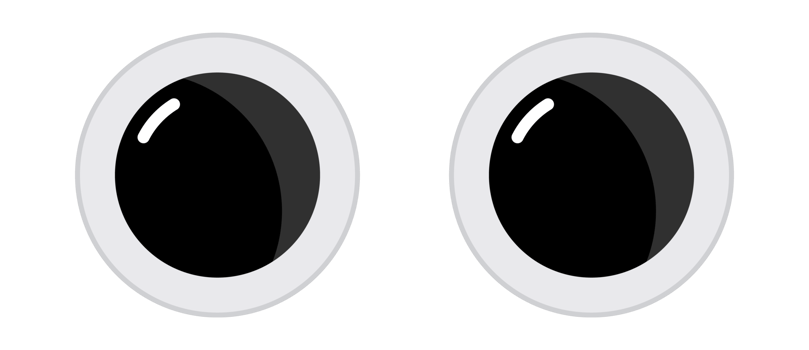 Two big googly eyes staring, observing, watching curiously png