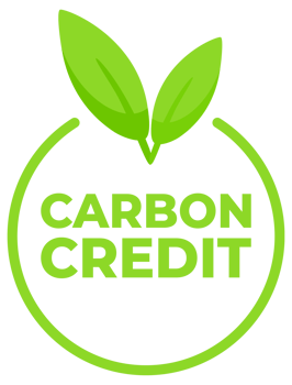 Environmentally conscious labels in green with Carbon Neutral text and a leaf symbol, for products supporting sustainable practices. png