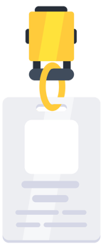 Identification blank, plastic id cards, clasp and lanyard. Professional Employee ID. png