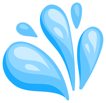 Set of blue water splashes flowing and splashing making different shapes png