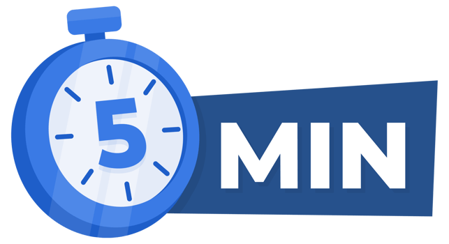 5 Minute Countdown Timer Icon Blue Stopwatch for Time Management and Productivity Concept png