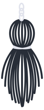 Tassels fringe accessories collection. Leather tassels. Fringe or handbag accessory, graduate hat. png