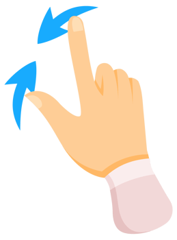 Touch screen hand gestures set. Like swipe, scroll and pinch. png