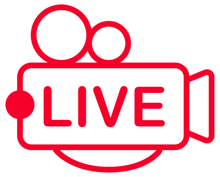 Live stream logo, icon Collection. Live online broadcasting, streaming. Social media png