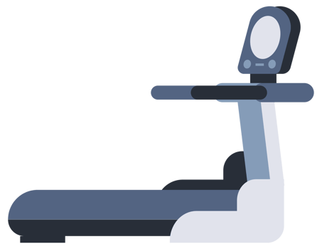 Treadmill running cartoon set. Sport Tools. Treadmill machine. png