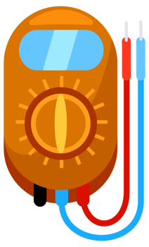 Multimeter electrical or electronics. Electrical measuring instrument. Measuring voltage, current. png