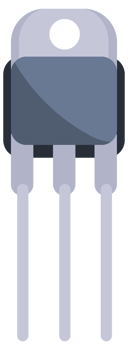 Neatly arranged electronic components on white background showcase intricate technology and circuitry, from resistors to transistors png