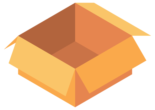 Carton delivery packaging open and closed box. illustration png