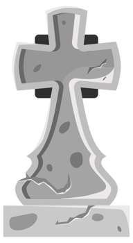 Cemetery graves and gravestones. Tombstone shape. Funeral elements rip cemetery. illustration png