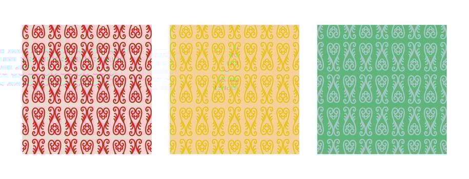 Set of seamless patterns in retro style red vector