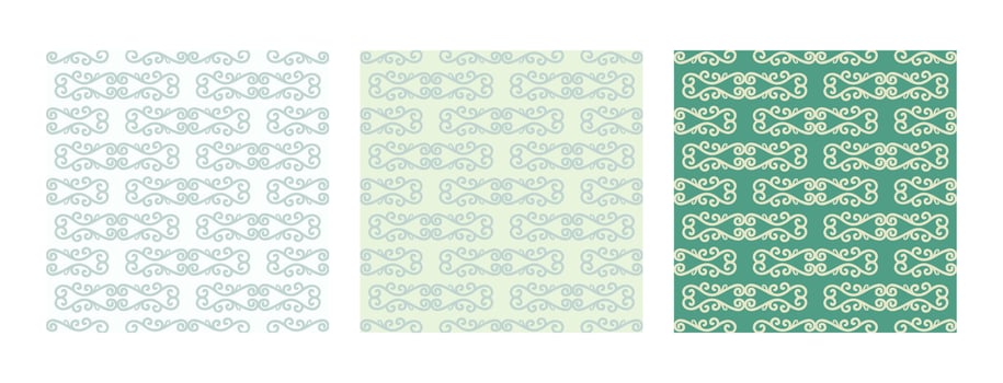 Set of seamless patterns in retro style green vector