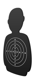 Human shaped target practice aiming point with concentric circles png