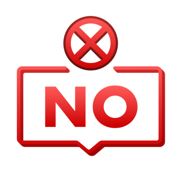 Red no sign expressing disagreement and refusal png