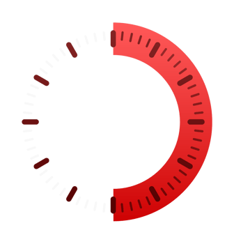 Clock showing almost half of the time passing by png