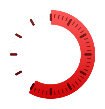 Red loading circle showing progress bar, timer or clock png