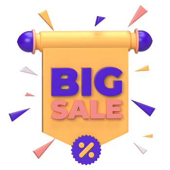 Big Sale Banner 3D Render png