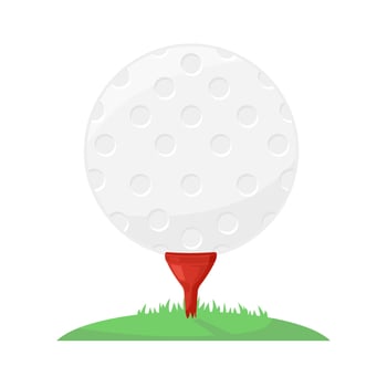 Golf Ball on Tee Cartoon Color Illustration Icon vector