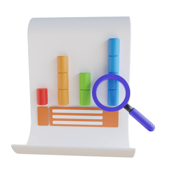 Search analysis report 3D Illustration png