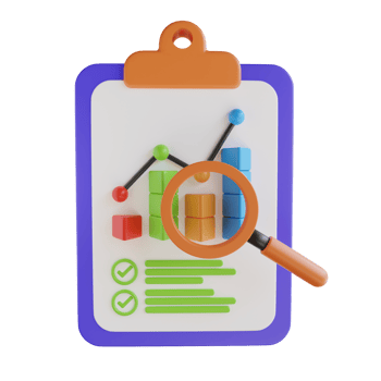 Search analysis report 3D Illustration png