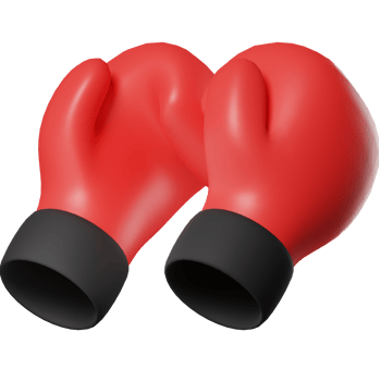Boxing gloves 3D Illustration png